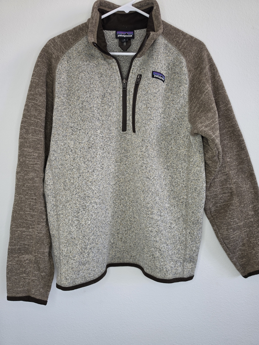 Patagonia Men’s Two-Tone Fleece Pullover - Beige & Brown